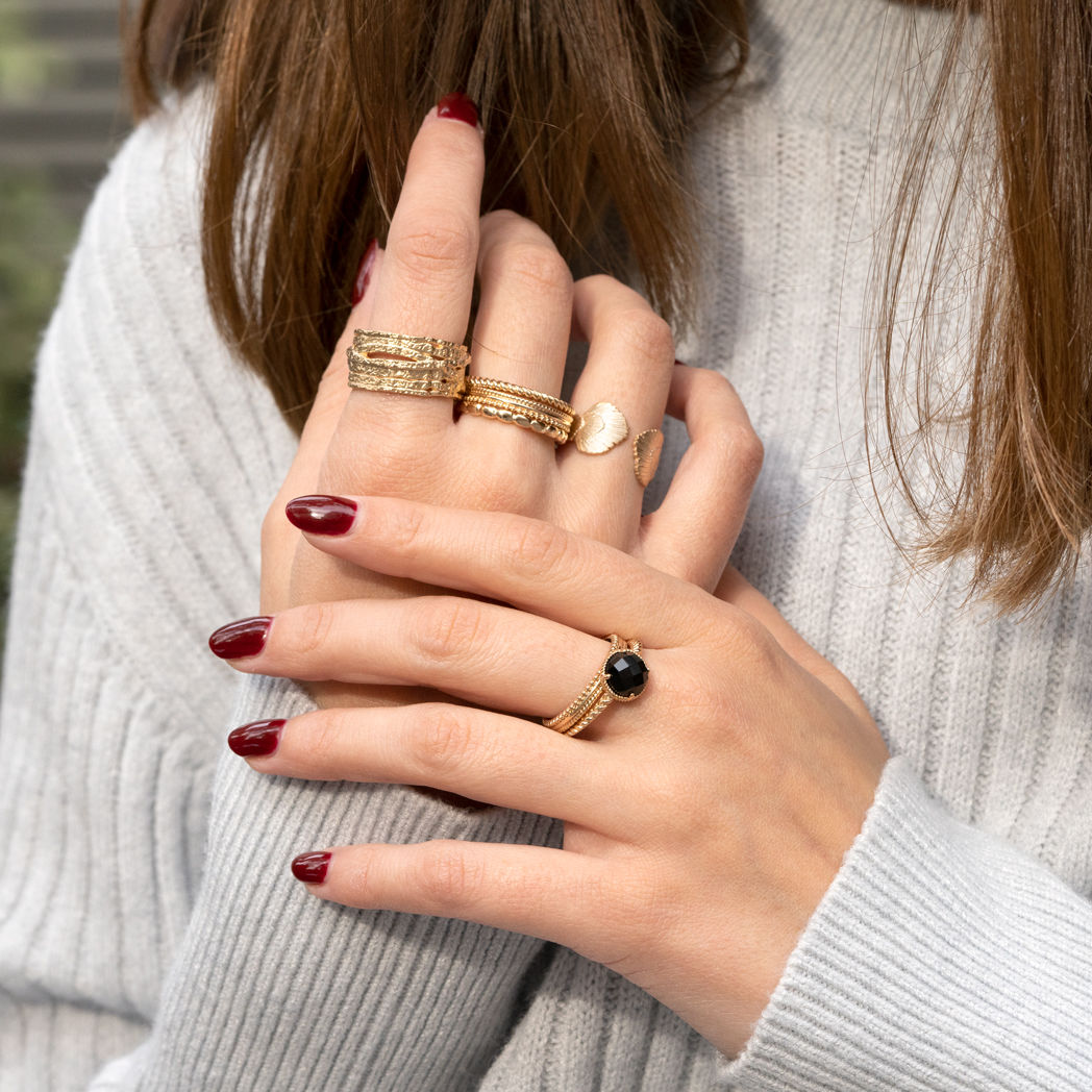 Image de BAGUE LISETTE AGATE NOIRE