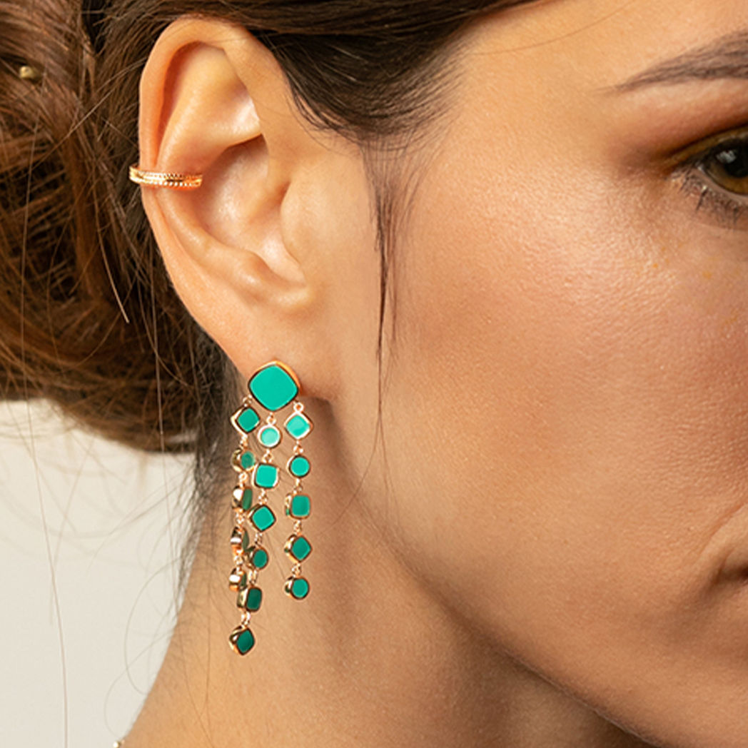 Image de BOUCLES ALBA LAQUE TURQUOISE