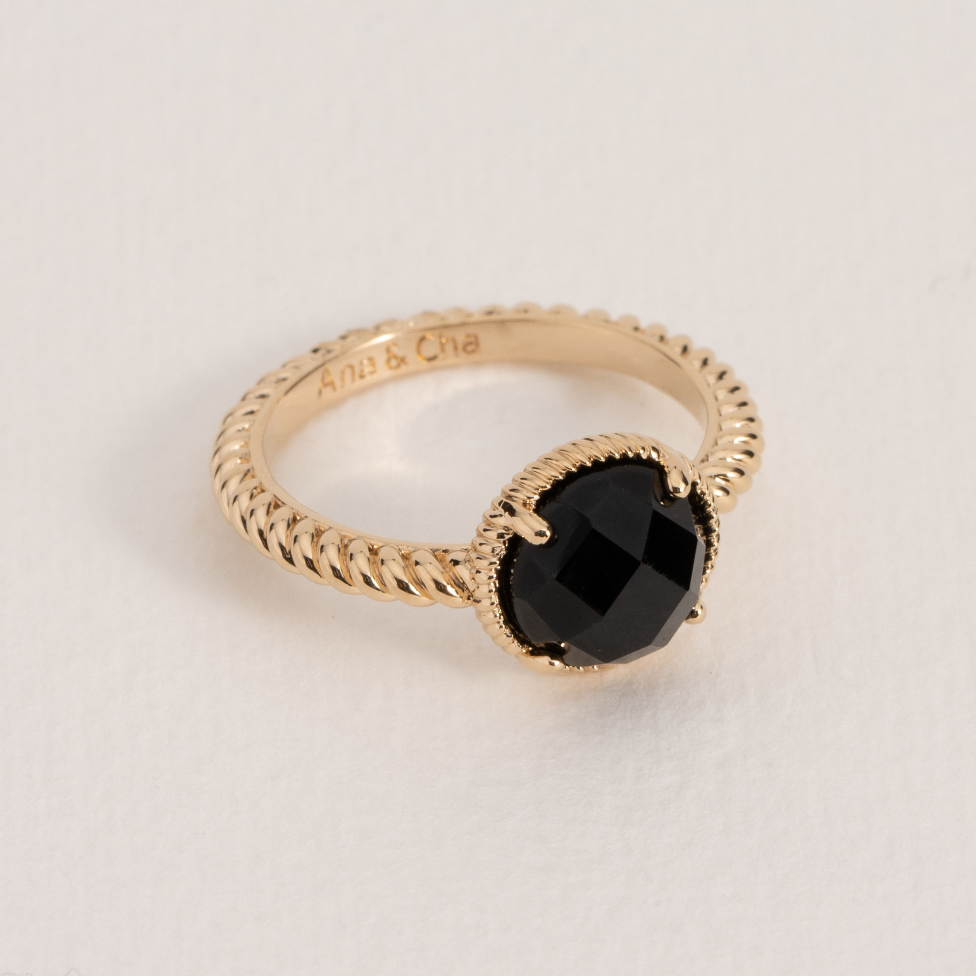 Image de BAGUE LISETTE AGATE NOIRE