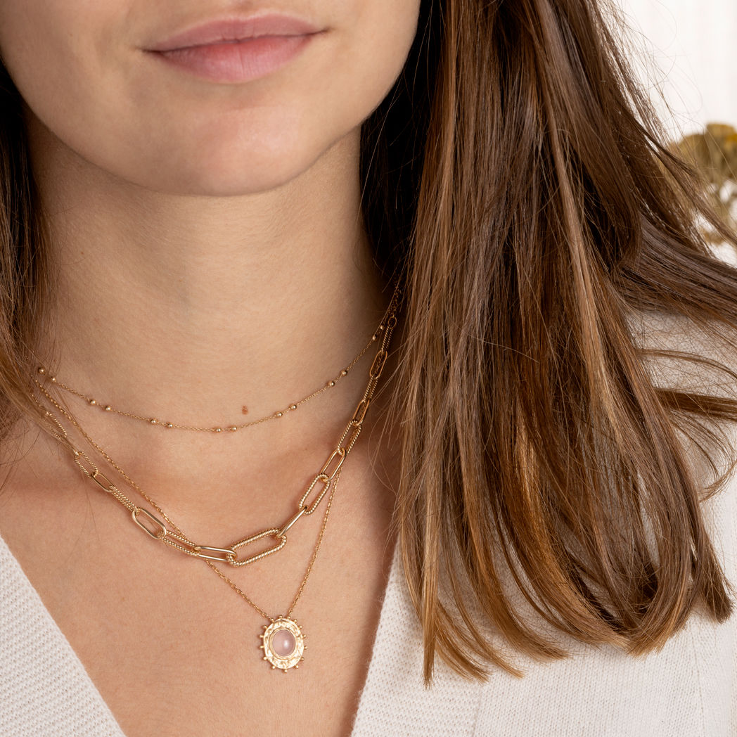 Image de COLLIER ODILE QUARTZ ROSE