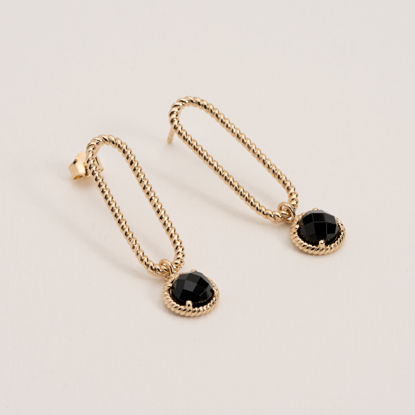 Image de BOUCLES ELISE AGATE NOIRE