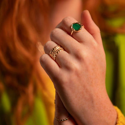 Image de BAGUE POPPI AGATE VERTE